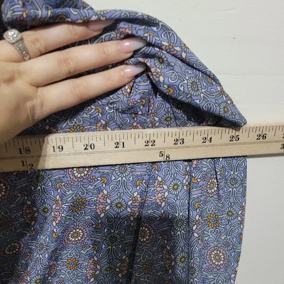 Max Studio Women's Crepe Shirtale Wrap Floral Print Surplice Blouse L - Picture 8 of 12